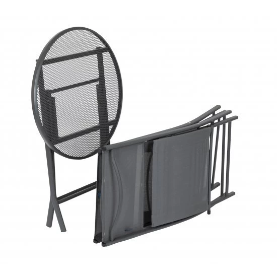 Bo-Camp Bo Camp Bistro Set 3 Pieces Grey 4 Bo-Camp Bo Camp Bistro Set 3 Pieces Grey - Image 4