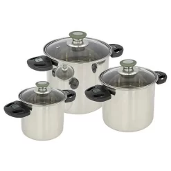 Bo-Camp Pan Set Elegance Compact 3 3 Piece Stainless Steel