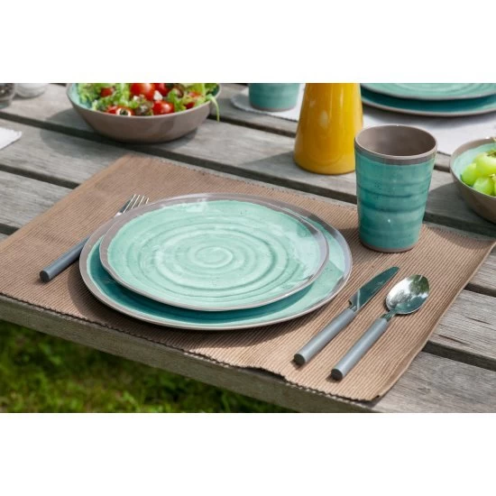 Bo-Camp Bo Camp Tableware 100 Percent Melamine 12 Pieces Halo Aqua-Terracotta 3 Bo-Camp Bo Camp Tableware 100 Percent Melamine 12 Pieces Halo Aqua-Terracotta - Image 3