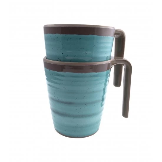 Bo-Camp Mug Halo Melamine Aqua 4 Pieces 2 Bo-Camp Mug Halo Melamine Aqua 4 Pieces - Image 2