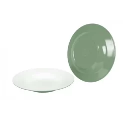 Bo-Camp Bo Camp Deep Plate 100 Percent Melamine 21.5 Cm Two Tone Green