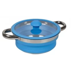 Bo-Camp Pan With Lid Silicone Foldable Blue