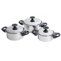 Bo-Camp Pan Set Elan 1 Plus 3 Piece Stainless Steel