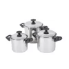 Bo-Camp Pan Set Elan 3 Plus 3 Piece Stainless Steel