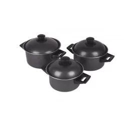 Bo-Camp Pan Set Rondo 3 Piece Carbon Steel