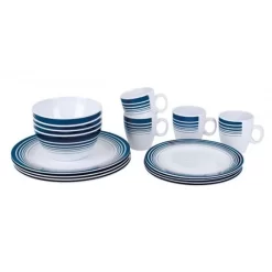 Bo-Camp Tableware 100 Melamine 16 Pieces White Navy