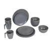 Bo-Camp Bo Camp Tableware 100 Percent Melamine 16-piece Stone Gray.