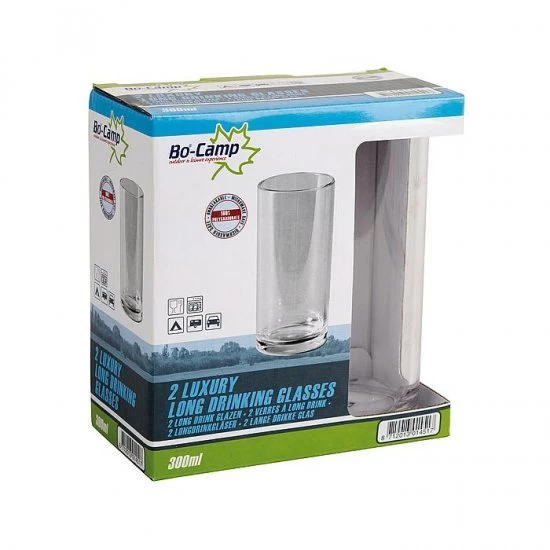 Bo-Camp Long Drinking Glass Polycarbonate Unbreakable 2 Pieces 2 Bo-Camp Long Drinking Glass Polycarbonate Unbreakable 2 Pieces - Image 2