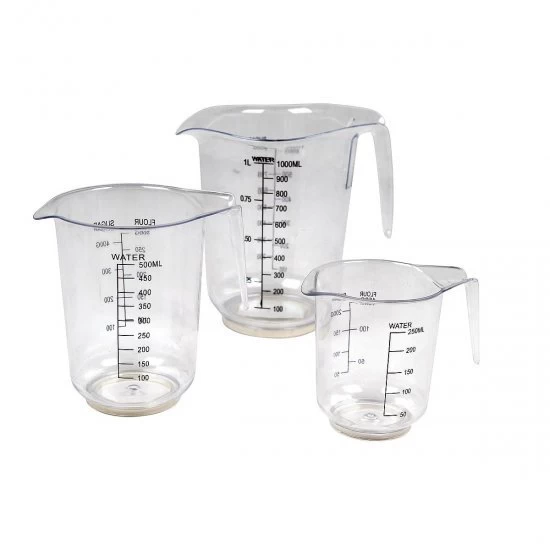 Measuring Cup Set 3 Pieces Transparent 1 Measuring Cup Set 3 Pieces Transparent
