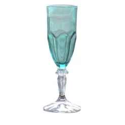 Sunvibes Champagne Glass Happy Aqua Acrylic 6 Pieces