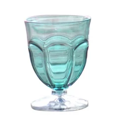 Sunvibes Drinking Glass Acrylic Happy Aqua 6 Pieces